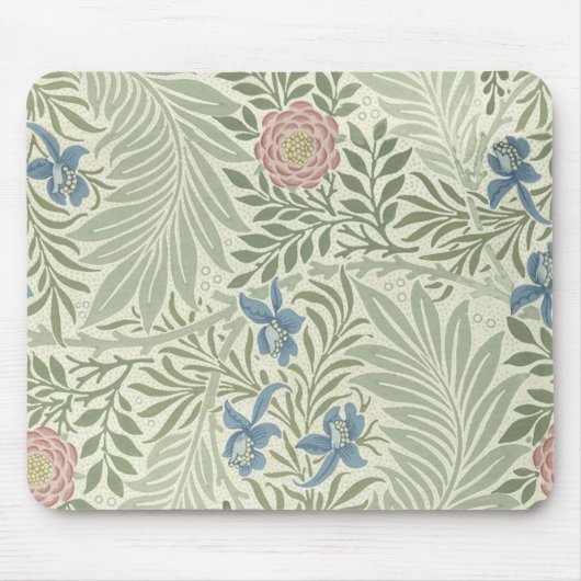 William Morris Larkspur Floral Wallpaper Pattern Muismat (Voorkant)