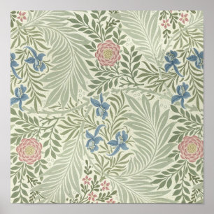 William Morris Larkspur Floral Wallpaper Pattern Poster