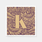  William Morris Larkspur Patroon Monogram Servet (Voorkant)