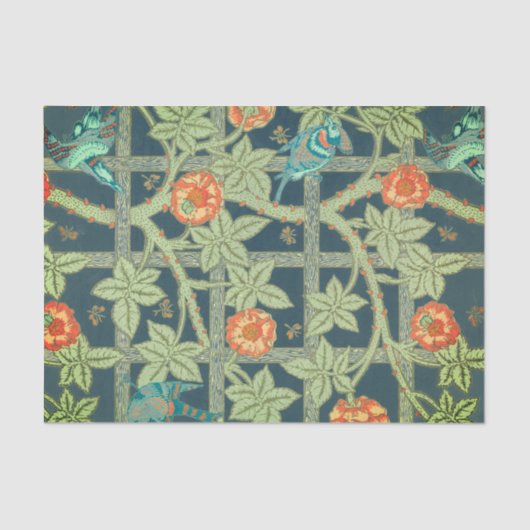 William Morris LEAF EN VOGEL PATROON tissuepapier (Voorkant)