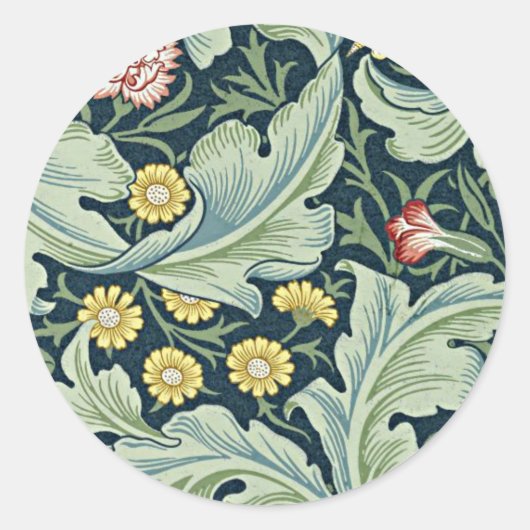 William Morris - Leicester  bloemontwerp Ronde Sticker (Voorkant)