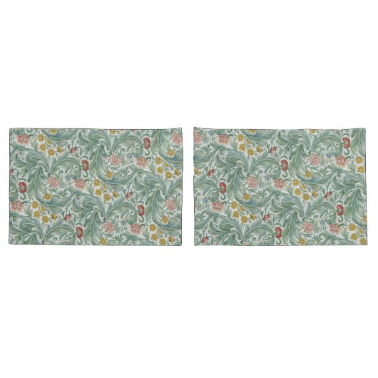 William Morris Leicester Leaves Flowers Carnance Kussensloop (Achterkant-Set)