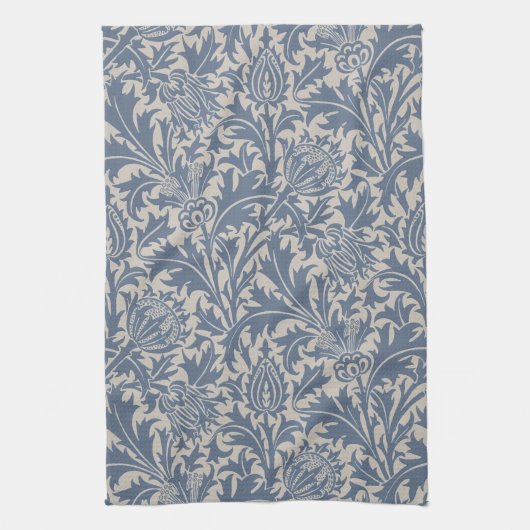 William Morris Leiste Blau Distel Behang Theedoek (Verticaal)
