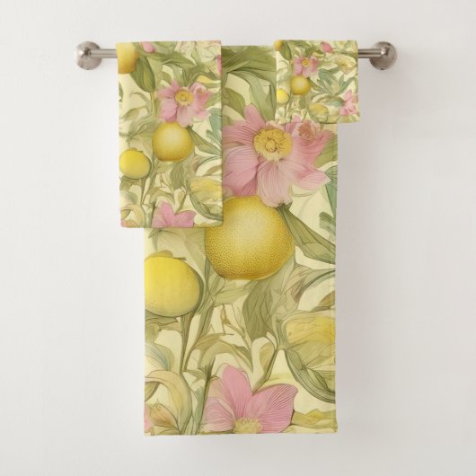 William Morris Lemon & Floral Bad Handdoek (Insitu)