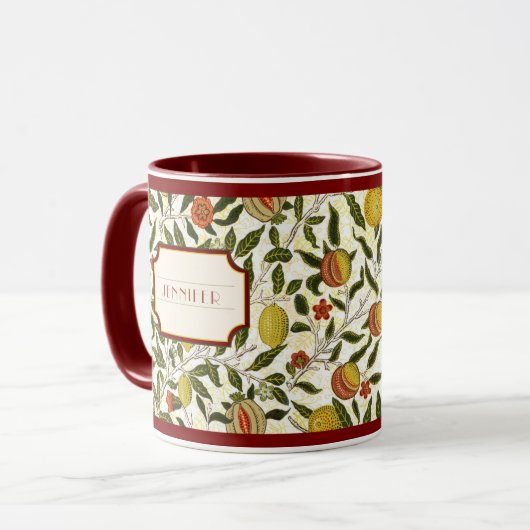 William Morris Lemons Granaatappel Patroon Mok (Voorkant links)