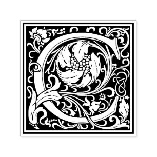 William Morris Letter C Victoriaans bloemstempel Zelfinktende Stempel