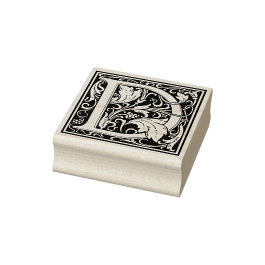 William Morris Letter D Monogram Rubberstempel (Stempel)