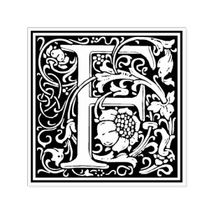 William Morris Letter F Victoriaans bloemstempel Zelfinktende Stempel
