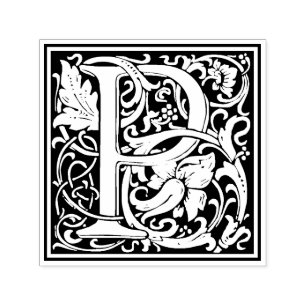 William Morris Letter P Victoriaans Bloemen Stempe Zelfinktende Stempel