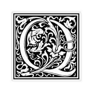 William Morris Letter Q Victoriaans bloemstempel Zelfinktende Stempel