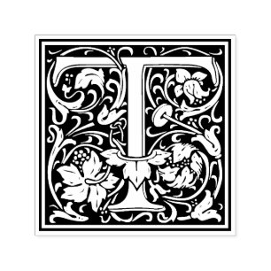 William Morris Letter T Victoriaans bloemstempel Zelfinktende Stempel