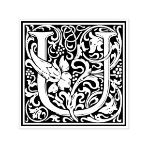 William Morris Letter U Victoriaans Floral Stamp Zelfinktende Stempel