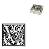 William Morris Letter V Monogram Rubberstempel (Gestempeld)