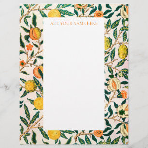 WILLIAM MORRIS LETTERHEAD MET POMEGRANATE ONTWERP BRIEFHOOFD
