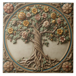 William Morris levensboom Vintage pre-rafaelitisch Tegeltje