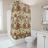 William Morris Lily and Pomegranate Floral pattern Douchegordijn (In situ)