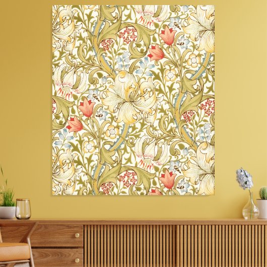 William Morris Lily Art Nouveau Canvas Afdruk (Insitu (Woonkamer))