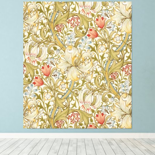 William Morris Lily Art Nouveau Canvas Afdruk (Insitu (Houten vloer))