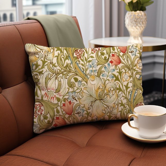 William Morris Lily Art Nouveau Floral Pattern Accent Kussen (Creator heeft geüpload)