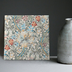 William Morris Lily Art Nouveau Floral Pattern Cer Tegeltje