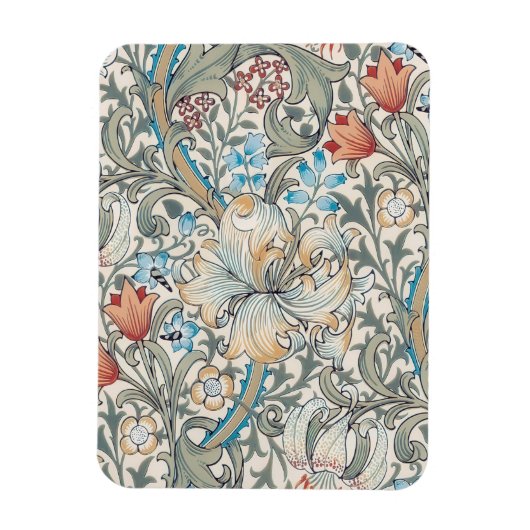William Morris Lily Art Nouveau Floral Pattern Magneet (Verticaal)