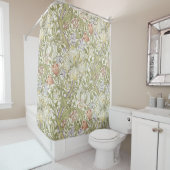 William Morris Lily Art Nouveau Floral Pattern Sho Douchegordijn (In situ)