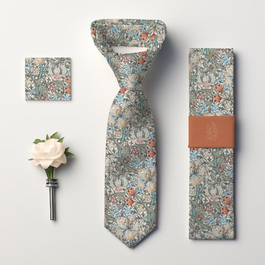 William Morris Lily Art Nouveau Floral Pattern Stropdas