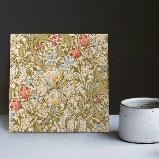 William Morris Lily Art Nouveau Floral Pattern Tegeltje