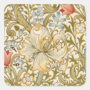 William Morris Lily Art Nouveau Vierkante Sticker