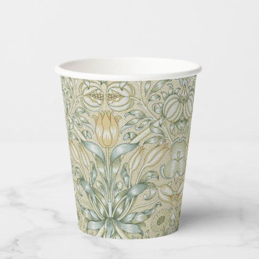 William Morris Lily en Granaatappel Bloem Classic Papieren Bekers (Voorkant)