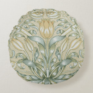 William Morris Lily en Granaatappel Bloem Classic Rond Kussen