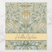 William Morris Lily en Granaatappel Bloem Classic Wijn Etiket (Enkel label)