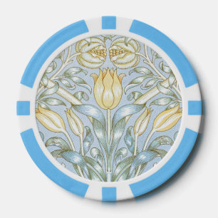 William Morris Lily en granaatappel Bloemenpatroon Poker Chips