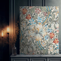 William Morris Lily Motif Vintage toile Imprimer