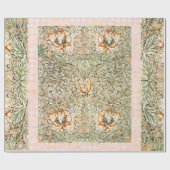 William * Morris Lily  Peach Green | Cadeaupapier (Vlak)