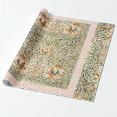 William * Morris Lily  Peach Green | Cadeaupapier (Uitgerold)