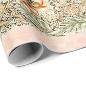 William * Morris Lily  Peach Green | Cadeaupapier (Rol Hoek)