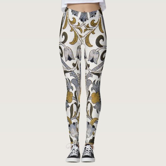 William Morris Lodden bloembloem Leggings (Voorkant)