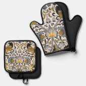 William Morris Lodden bloembloem Ovenwant & Pannenlap Set (Voorkant / Achterkant)