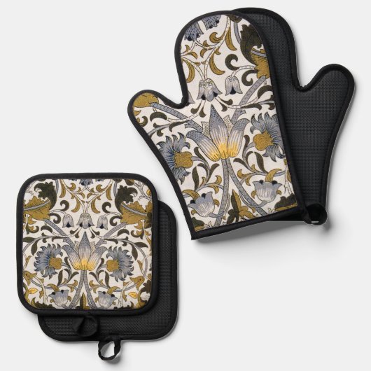 William Morris Lodden bloembloem Ovenwant & Pannenlap Set (Voorkant / Achterkant)