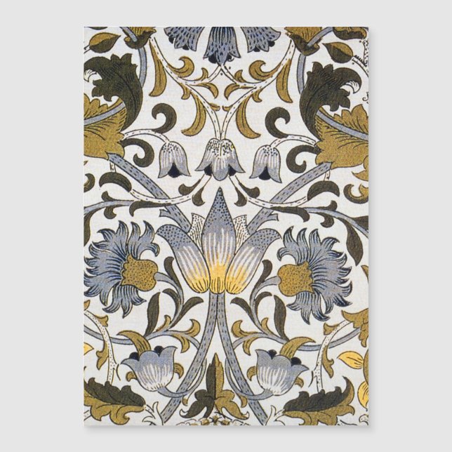 William Morris Lodden Bloempatroon: Blauwe Goud  (Voorkant)