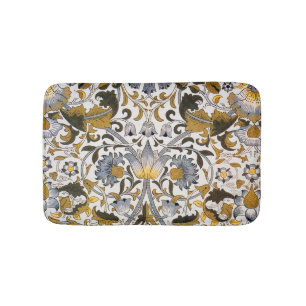 William Morris Lodden Bloempatroon: Blauwe Goud Badmat