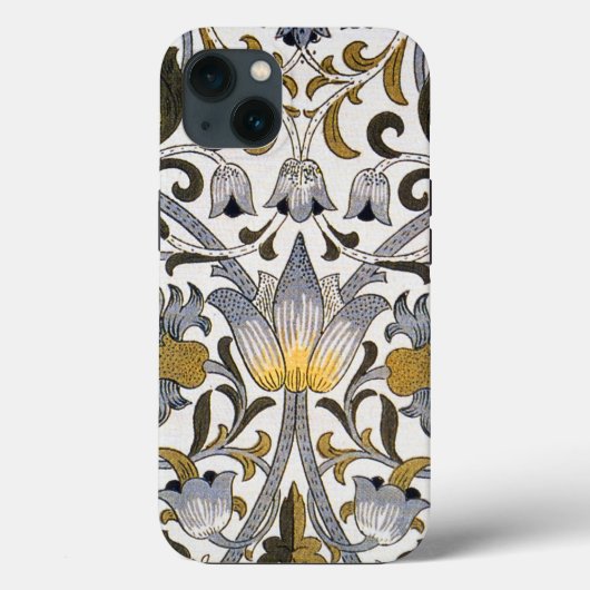 William Morris Lodden Bloempatroon: Blauwe Goud Case-Mate iPhone Case (Achterkant)