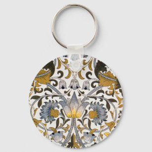 William Morris Lodden Bloempatroon: Blauwe Goud  Sleutelhanger