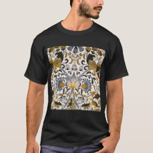 William Morris Lodden Bloempatroon: Blauwe Goud T-shirt