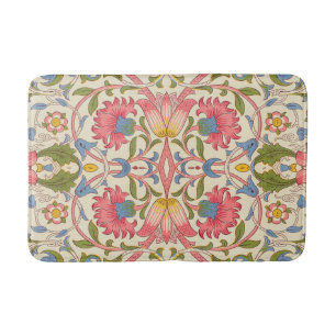 William Morris Lodden Bloempatroon Pastel Badmat