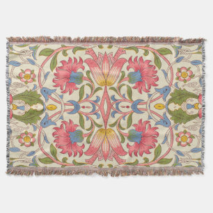 William Morris Lodden Bloempatroon Pastel Deken