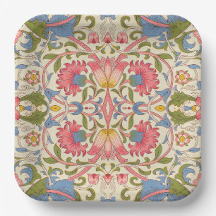 William Morris Lodden Bloempatroon Pastel Papieren Bordje