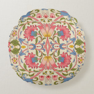 William Morris Lodden Bloempatroon Pastel Rond Kussen
