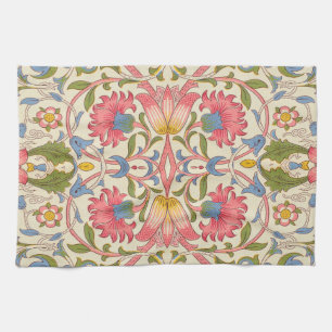 William Morris Lodden Bloempatroon Pastel Theedoek
